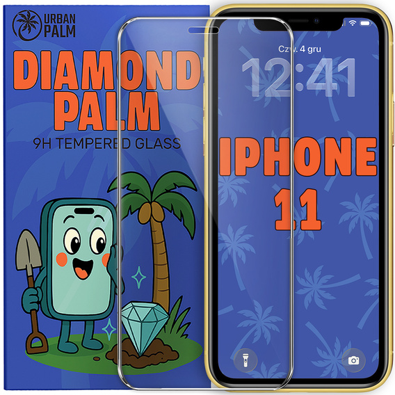 Diamond Palm Tempered Glass for iPhone 11
