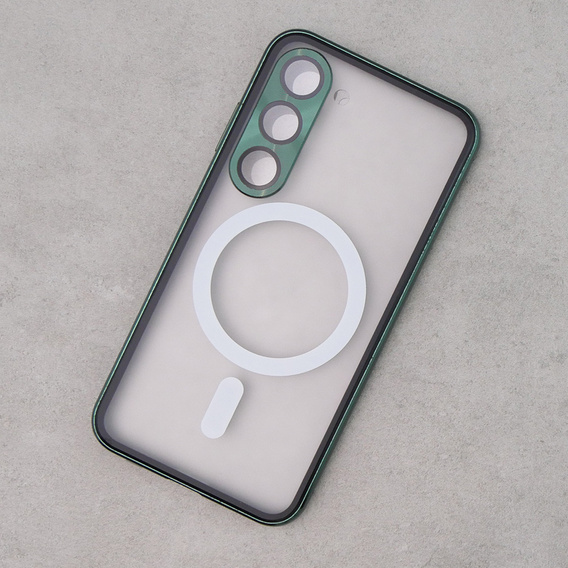 Magnetic Dual Glass MagSafe case for Samsung Galaxy S23, green