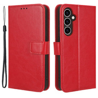 Flip case for Samsung Galaxy S23 FE, Crazy Horse Wallet, red