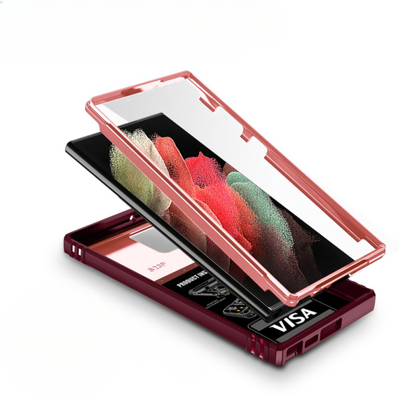 Case for Samsung Galaxy S23 Ultra, CamShield Slide, pink / red
