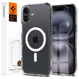 Spigen MagSafe Case for iPhone 16, Ultra Hybrid, transparent / white + 9H Tempered Glass