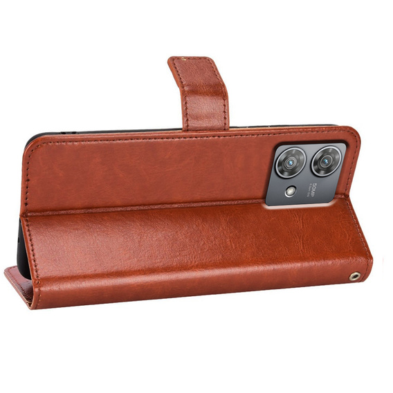 Flip case for Motorola Edge 40 Neo, Crazy Horse Wallet, brown