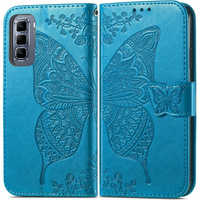 Flip case for Infinix Hot 50 Pro 4G, Butterfly, blue