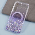 Case for Samsung Galaxy S24+ Plus, Glittery, for MagSafe, purple