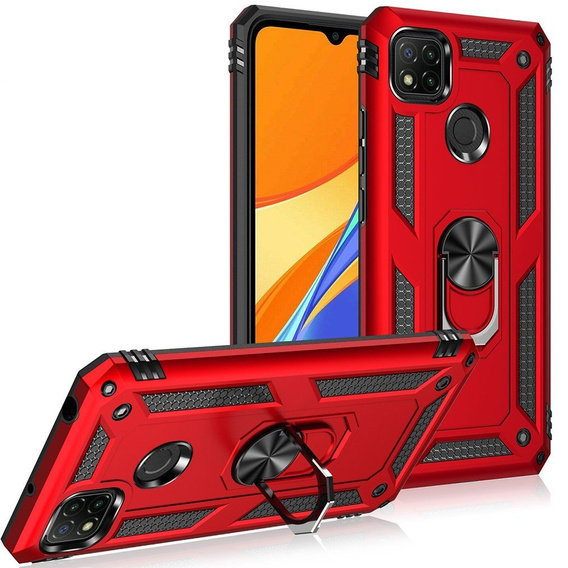 Armor Case for Xiaomi Redmi 9C, Nox Case Ring, red