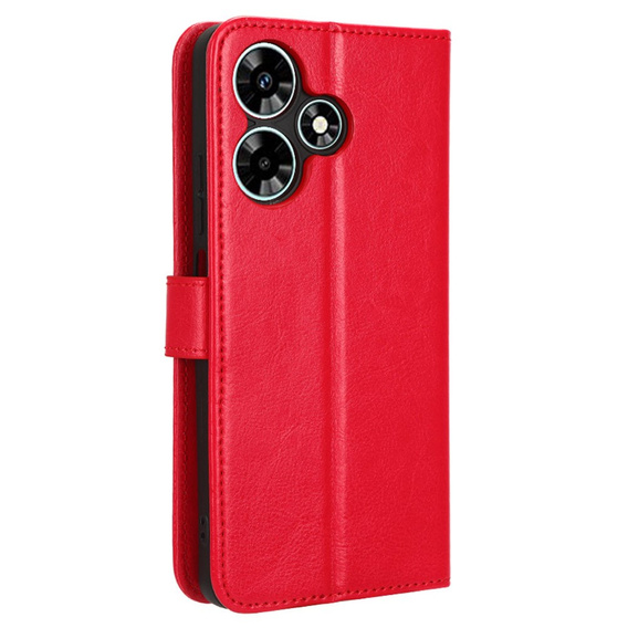 Flip case for Infinix Hot 30i, Crazy Horse Wallet, red