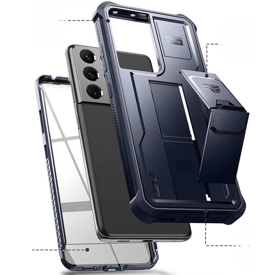 Armored case for Samsung Galaxy S21 Ultra, Dexnor Full Body, blue