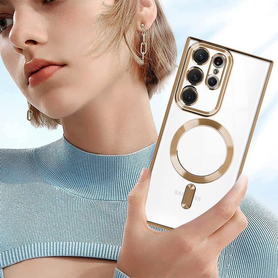 Case for Samsung Galaxy S23 Ultra, MagSafe Hybrid, gold