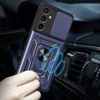 Armoured case for Samsung Galaxy A17 5G, with camera protection, with stand, blue