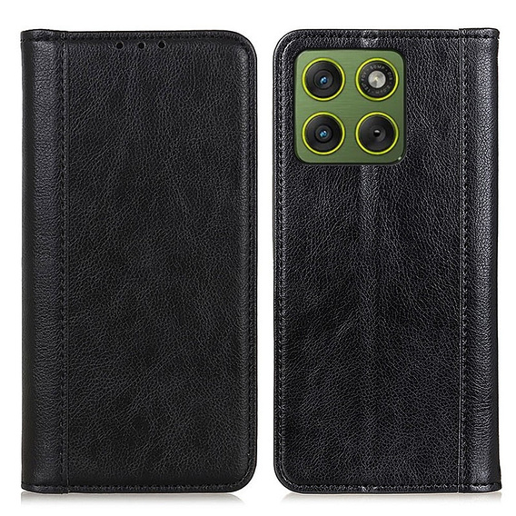 Split Leather Flip Case for Motorola Edge 70