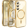 Case for Samsung Galaxy S24+ Plus, Electro MagSafe, gold + Screen Glass