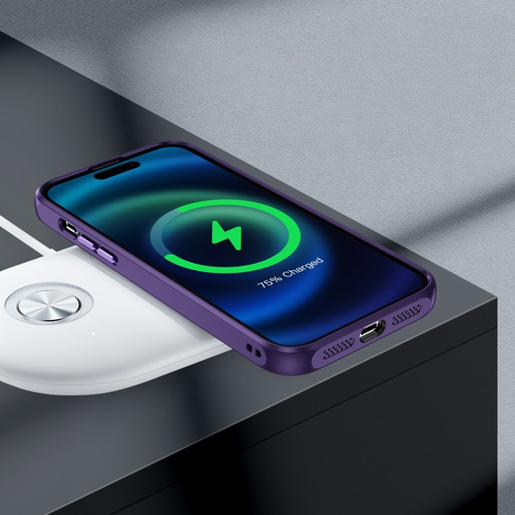 Case for iPhone 15 Pro, ERBORD Impact Guard, MagSafe, dark purple
