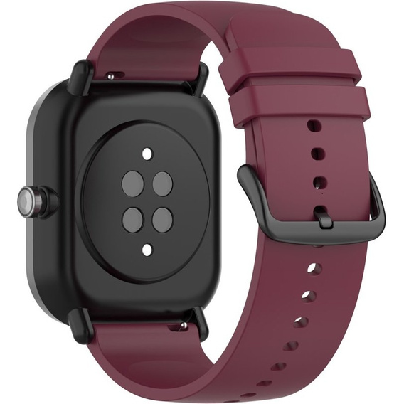 Silicone strap 20mm, Wine Red/Black Buckle