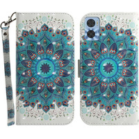 Flip case for Motorola Moto E22 / E22i, Wallet mandala, white