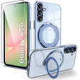 Magnetic Case for Samsung Galaxy A56, for MagSafe, blue + 9H Glass