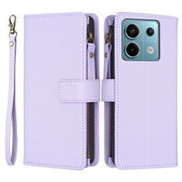 Flip case for Xiaomi Redmi Note 13 Pro 4G / Xiaomi Redmi Note 14S / Xiaomi Poco M6 Pro 4G, Wallet Zipper Pocket, purple