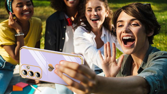 Case for Samsung Galaxy S25 FE, Electro heart, purple