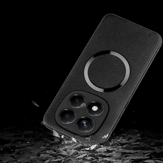 Case for Xiaomi Redmi Note 14 Pro 5G, Leather Hybrid MagSafe, black