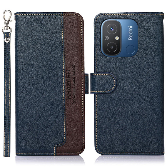 Flip case for Xiaomi Redmi 12C, KHAZNEH RFID, blue / brown