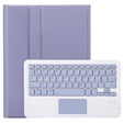 Case + keyboard Samsung Galaxy Tab S9, Leather Pen Slot TouchPad, purple