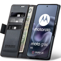 ERBORD Glossy Litchi wallet with flap for Motorola Moto G86 5G / G86 Power 5G
