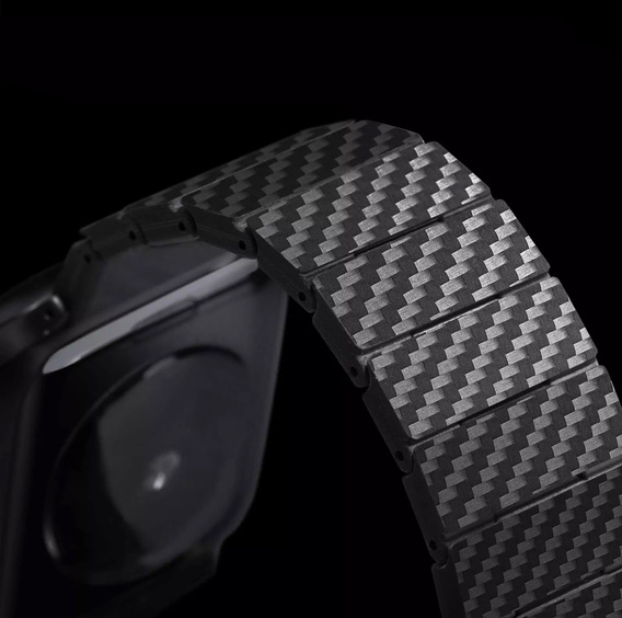 Stainless segments bracelet for Apple Watch 12/3/4/5/6/7/SE 44mm, Black