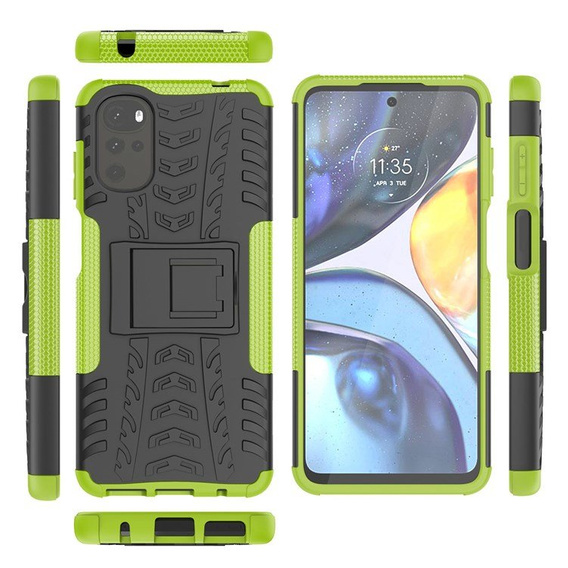 Case for Motorola Moto G22, Tire Armor, green