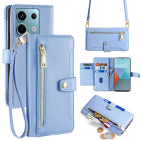 Flip case for Xiaomi Redmi Note 13 Pro 5G, Wallet Zipper Pocket, blue