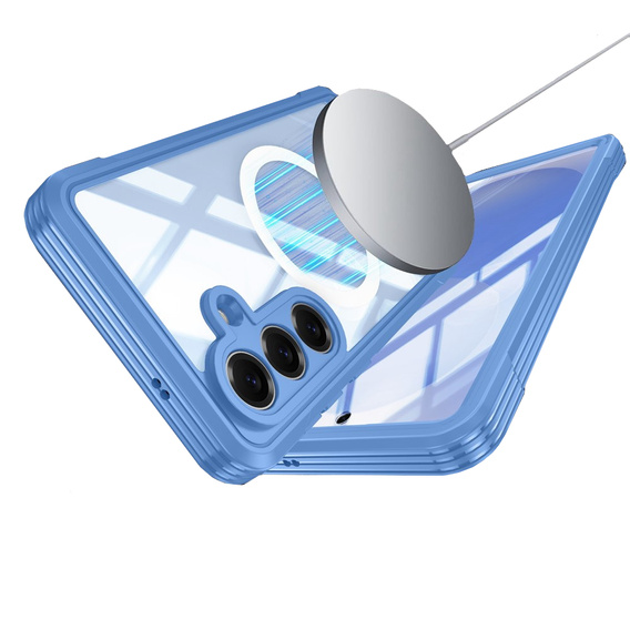 Shockproof case with glass, for MagSafe for Samsung Galaxy S26 Plus, blue