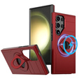 Case for Samsung Galaxy S24 Ultra, Military Magnet, for MagSafe, red