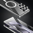 Magnetic Dual Glass MagSafe case for Samsung Galaxy S25 Ultra, silver