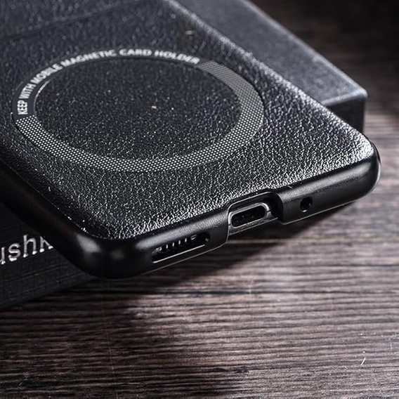 Case for Motorola Razr 50 Ultra, Leather Hybrid MagSafe, black