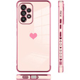 Case for Samsung Galaxy A52/A52S, Electro heart, pink rose gold