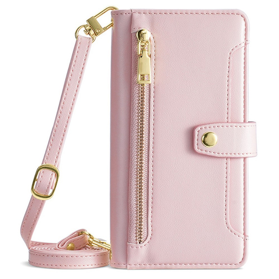 Flip case for Samsung Galaxy M15 5G, Wallet Zipper Pocket, pink