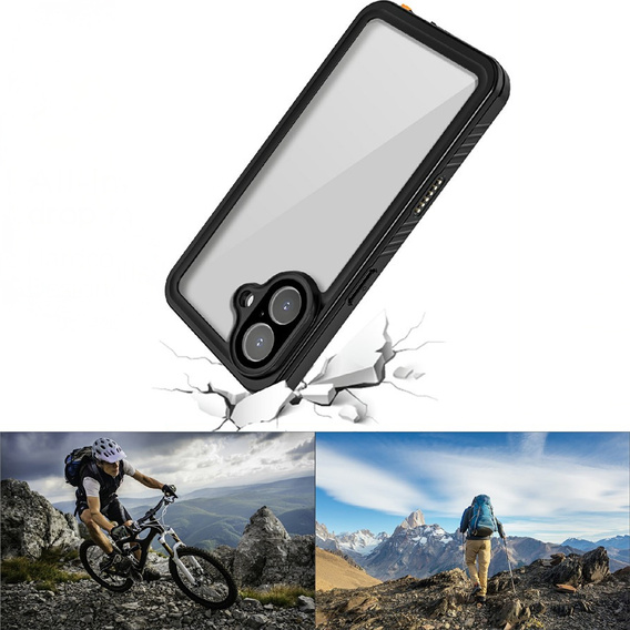 Case for iPhone 17, IP68 waterproof Redpepper, black