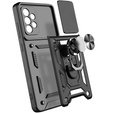 Armored case for Samsung Galaxy A13 4G, armored Slide Ring, black + 9H glass