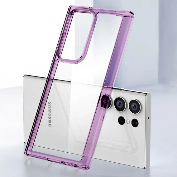 Case for Samsung Galaxy S23 Ultra, Fusion Hybrid, transparent / purple