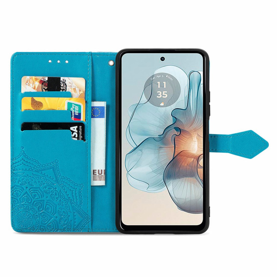 Flip case for Motorola Moto G24 / G24 Power / G04, Mandala, blue