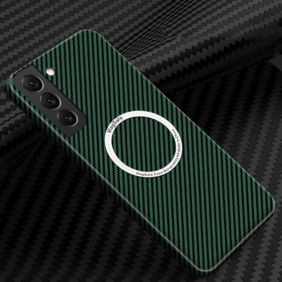 Case for Samsung Galaxy S22 Plus, Magsafe Slim Carbon, green