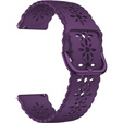 Silicone strap for 20mm Soft Hollowed-out, Dark Purple