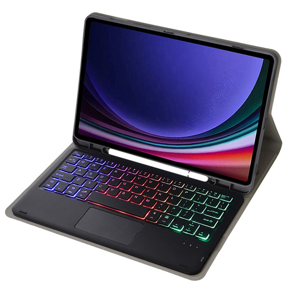 Case + keyboard Samsung Galaxy Tab A9+, with touchpad, black
