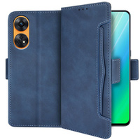 Flip case for Oppo Reno8 T, Card Slot, blue