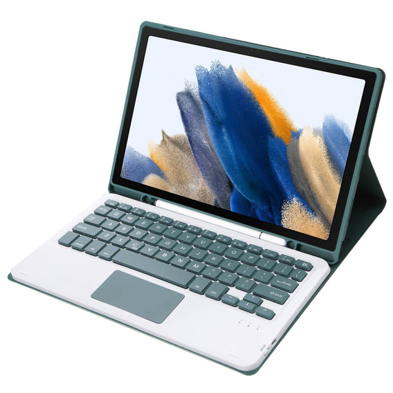 Case + keyboard Samsung Galaxy Tab A8 10.5 X200 / X205, Touchpad, dark green