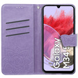 Flip case for Samsung Galaxy M34 5G, Butterfly, purple