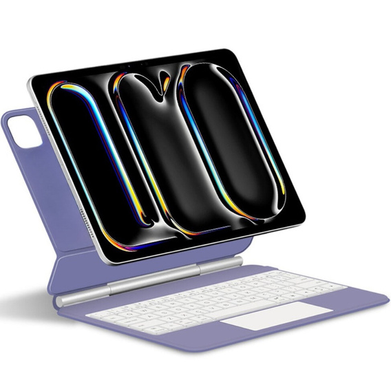 Keyboard Case for iPad Pro 11" 2024, Magnetic Keyboard Touchpad, purple