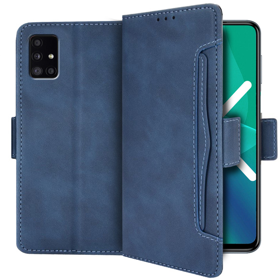 Flip case for Samsung Galaxy A51 5G, Card Slot, blue