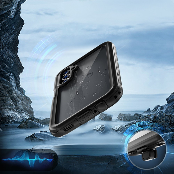 IP68 Waterproof Case for Samsung Galaxy A15 5G, Redpepper, black