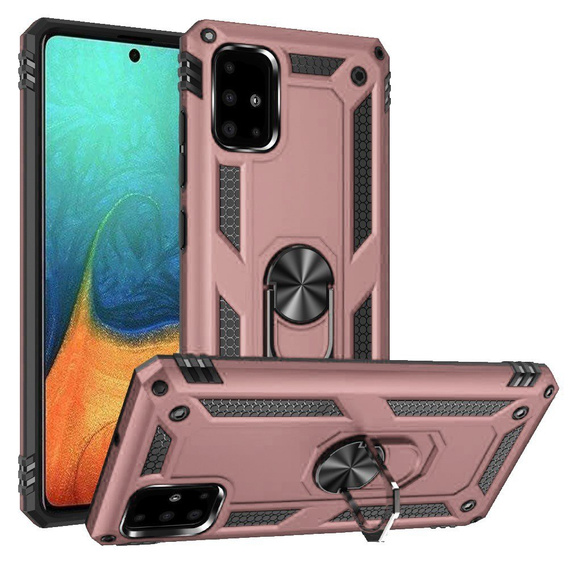 Armor Case for Samsung Galaxy A51, Nox Case Ring, pink rose gold