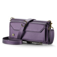 Case CASEME for Samsung Galaxy A55 5G, RFID Leather Wallet, with shoulder strap, purple