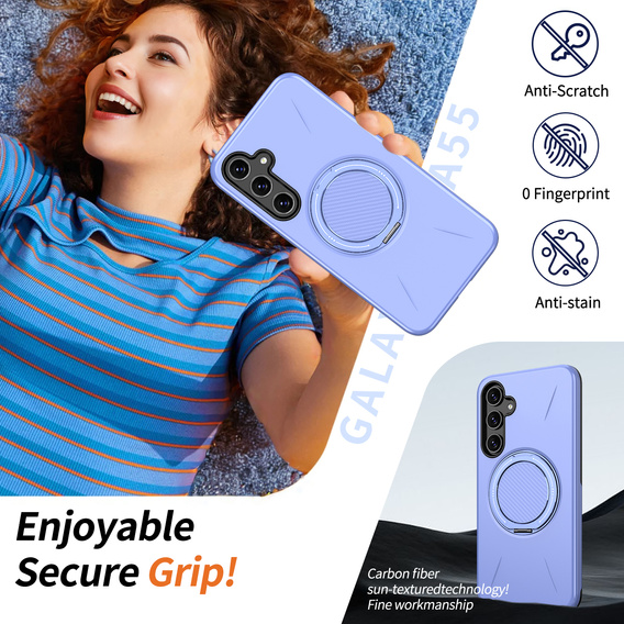 MagSafe case with stand for Samsung Galaxy A57 5G, purple